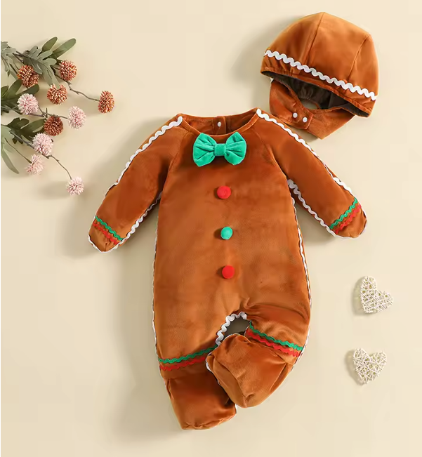 LittleGingy disfraz de galletita de jengibre para bebé — vista frontal
