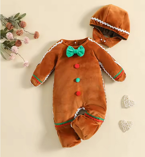 LittleGingy disfraz de galletita de jengibre para bebé — vista frontal