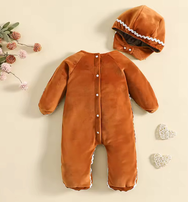 LittleGingy disfraz de galletita de jengibre para bebé — vista trasera