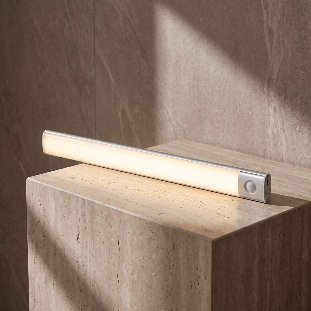 Senda sobre pedestal de travertino